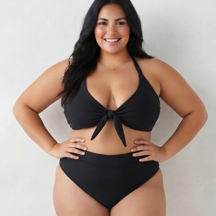 Biquíni Feminino Plus Size Cintura Alta Hot Pant Moda Praia