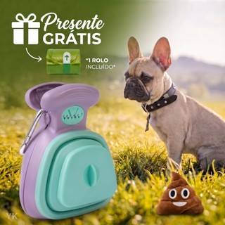 Pá Cata Caca Coco Cachorro Gato Pet Coletor De Fezes Dobrável Higiênico Com Dispenser + Saco