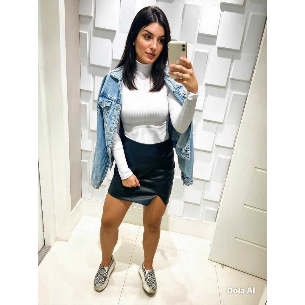 Blusa Feminina Segunda Pele Cacharrel Canelada Gola Alta Manga Longa Inverno Tamamanho P,M,G,GG