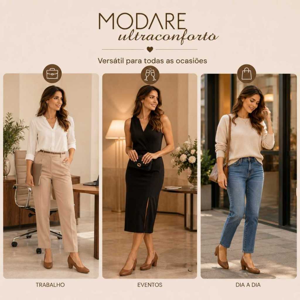 Scarpin Feminino Modare Ultraconforto Sapato de Salto Confortável Leve Elegante Social Executivo Festa Trabalho — imagem 2 de 2