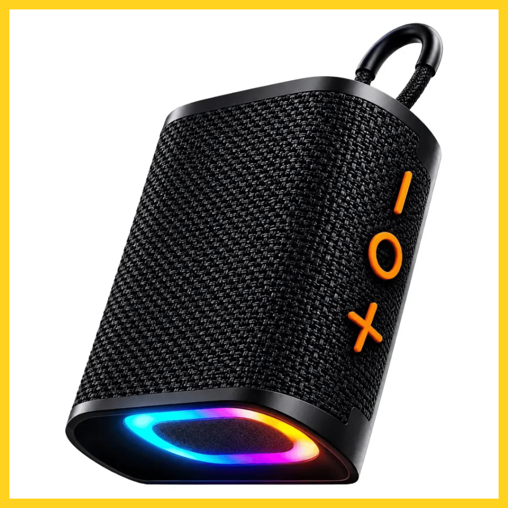 Caixa de Som Portátil 20W com LED RGB Bluetooth USB Tipo C MicroSD Som Limpo e Potente