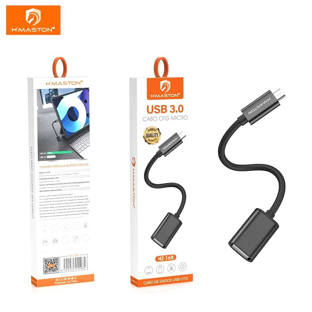 Cabo Otg V8 Adaptador Usb 3.0 Para Celular Tablet Motorola Samsung Pendrive Micr