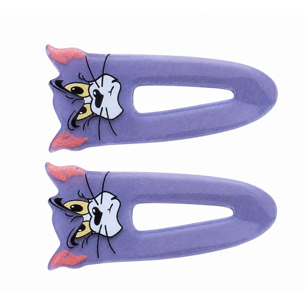 Presilha de Cabelo Infantil Tom e Jerry Kit 2 Unidades Tic Tac Menina Acessório Divertido