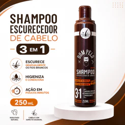 Shampoo Escurecedor Dom Pelo 250ml para Cabelos Brancos 3 em 1