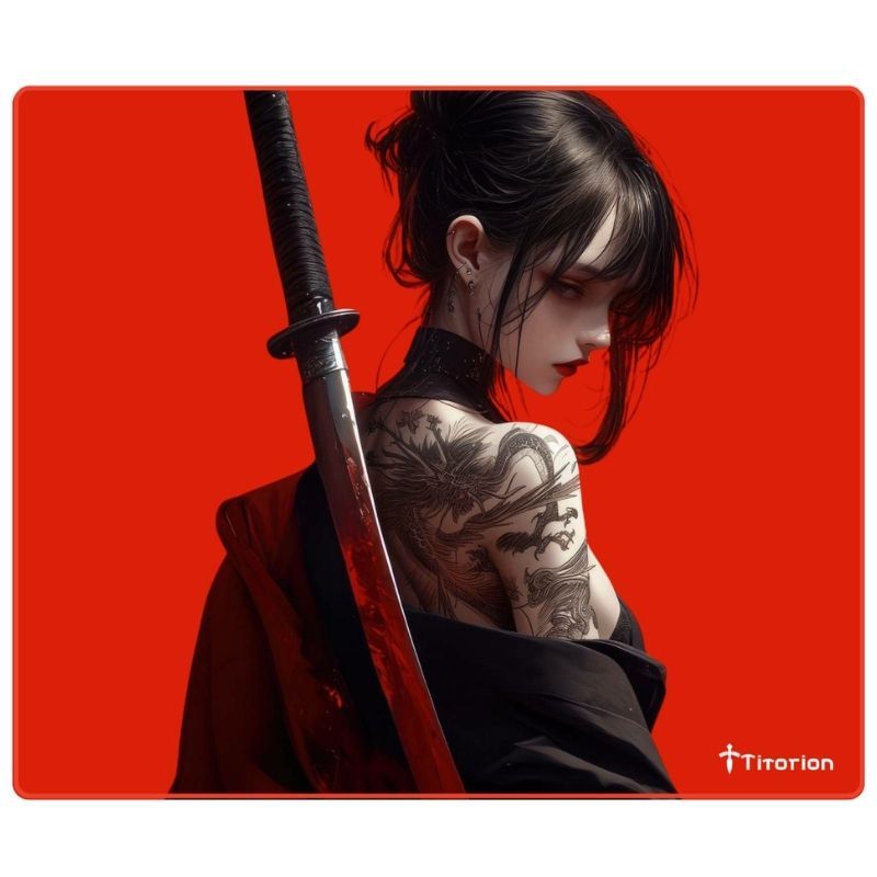 Mouse Pad Gamer APEX CONTROL SOFT Profissional 49x42 Preto Branco Ergonômico Costura Baixa Titorion