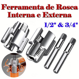 Rosqueador Abridor Interno e Externo para Tubos de PVC 1/2" & 3/4" | Compatível com Furadeira/Broca