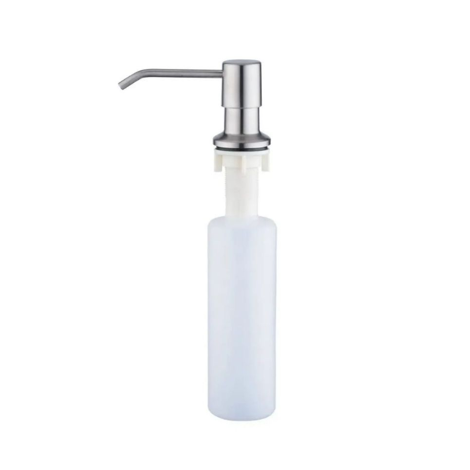 Dispenser Detergente Aço Inox 350 ml Porta Sabonete Líquido Cuba Bancada Dosador Embutir