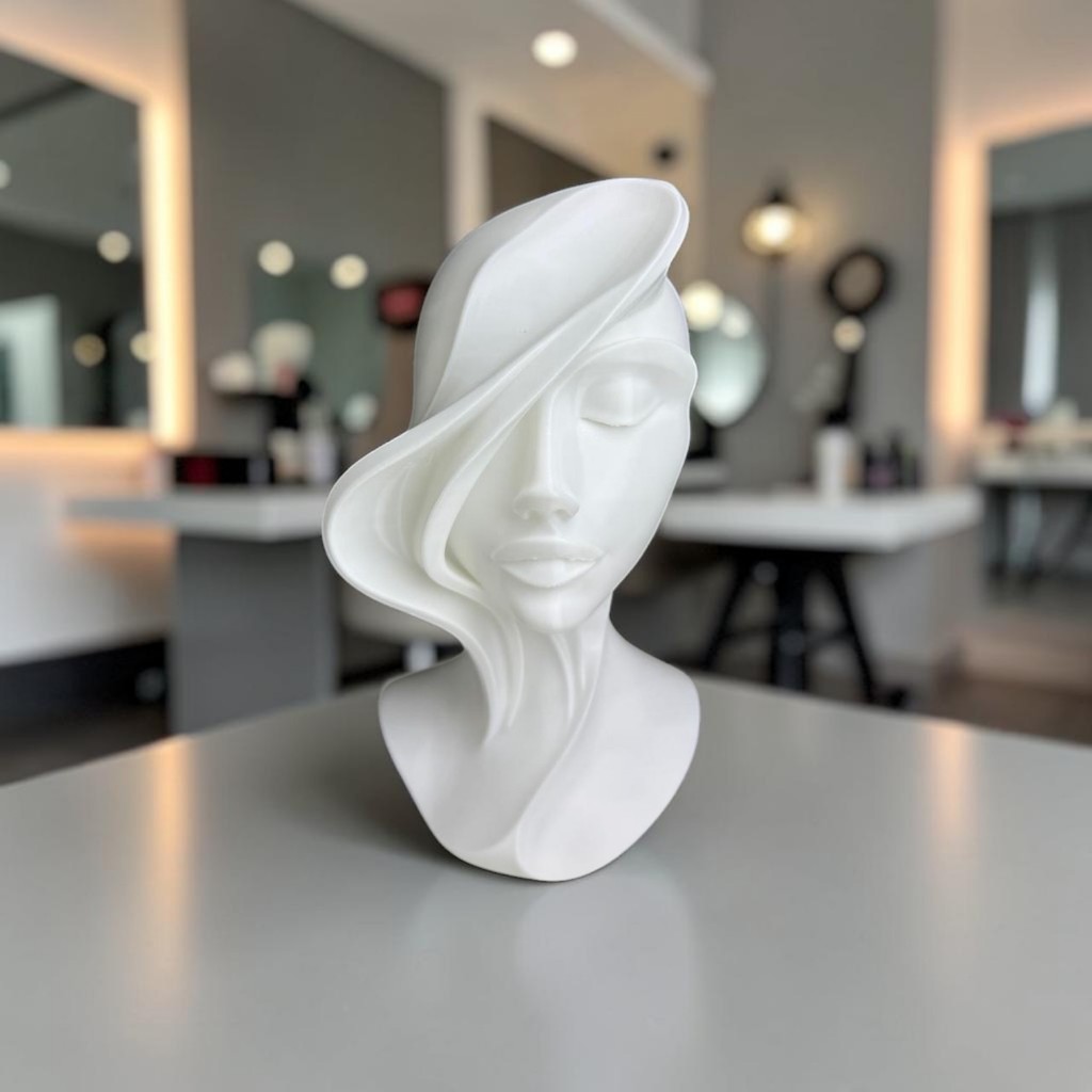 Escultura Decorativa Busto Feminino Abstrato Minimalista para Salão de Beleza Cabeleireiro Estúdio  Maquiagem e Estética