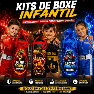 Saco de Pancadas Infantil Kit com Luva Para Crianças Desenvolvimento e Coordenação Motora