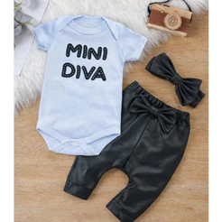 Conjunto Roupa Moda Bebê Menina Roupinha Blogueinha infantil Conjuntinho Luxo Body Calça Saruel Laço