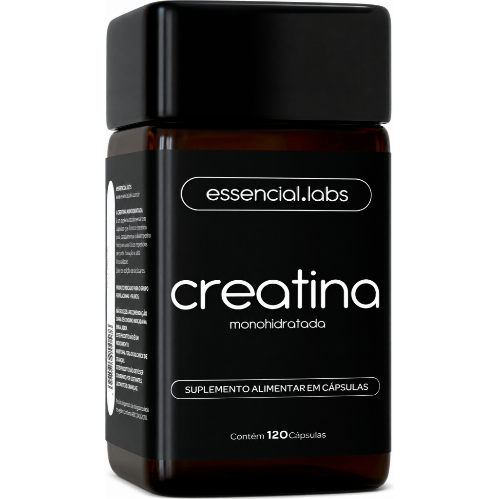 CREATINA MONOHIDRATADA 100% Pura - 3g de Creatina por dose - 120 Cápsulas