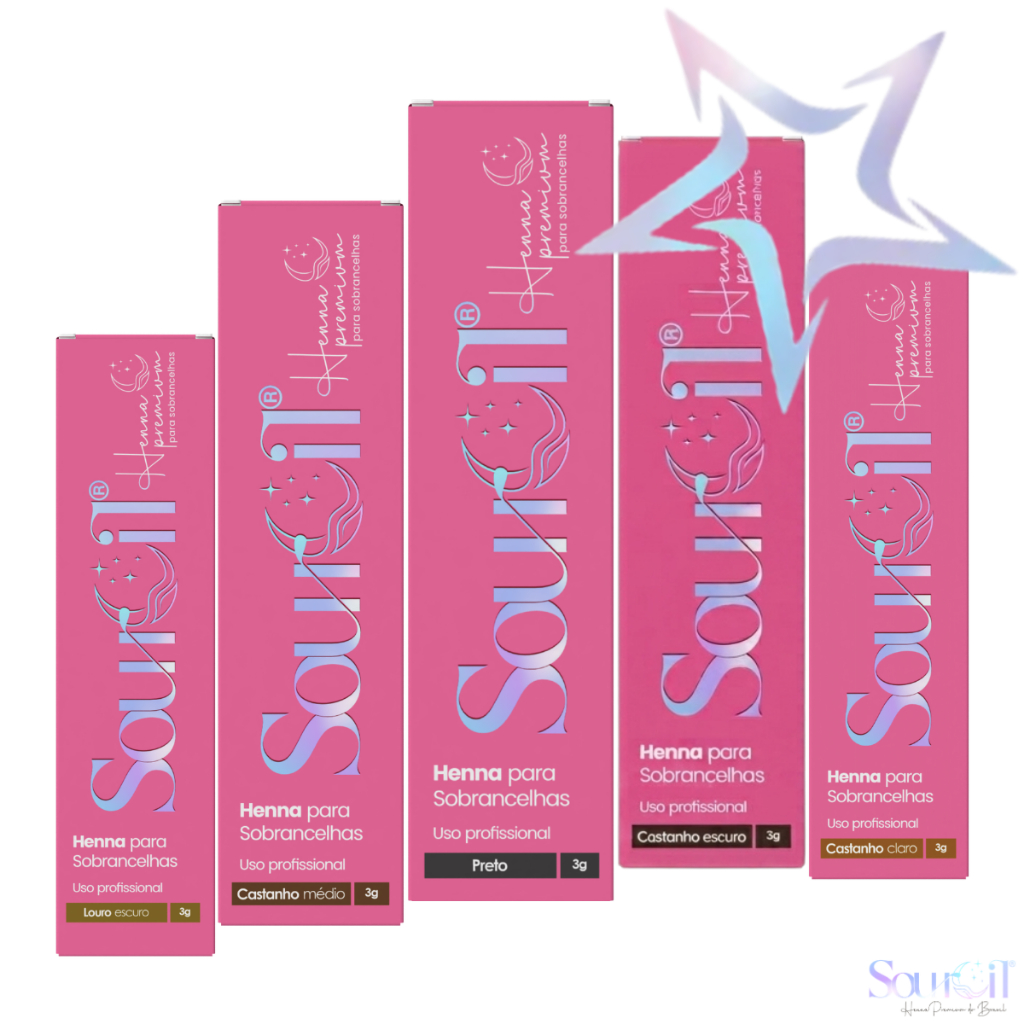 Nova Henna Sobrancelhas Sourcil 3,0 G Fixador com Biotina Brow Lamination Sem PPD Alta Fixação e Pigmentação