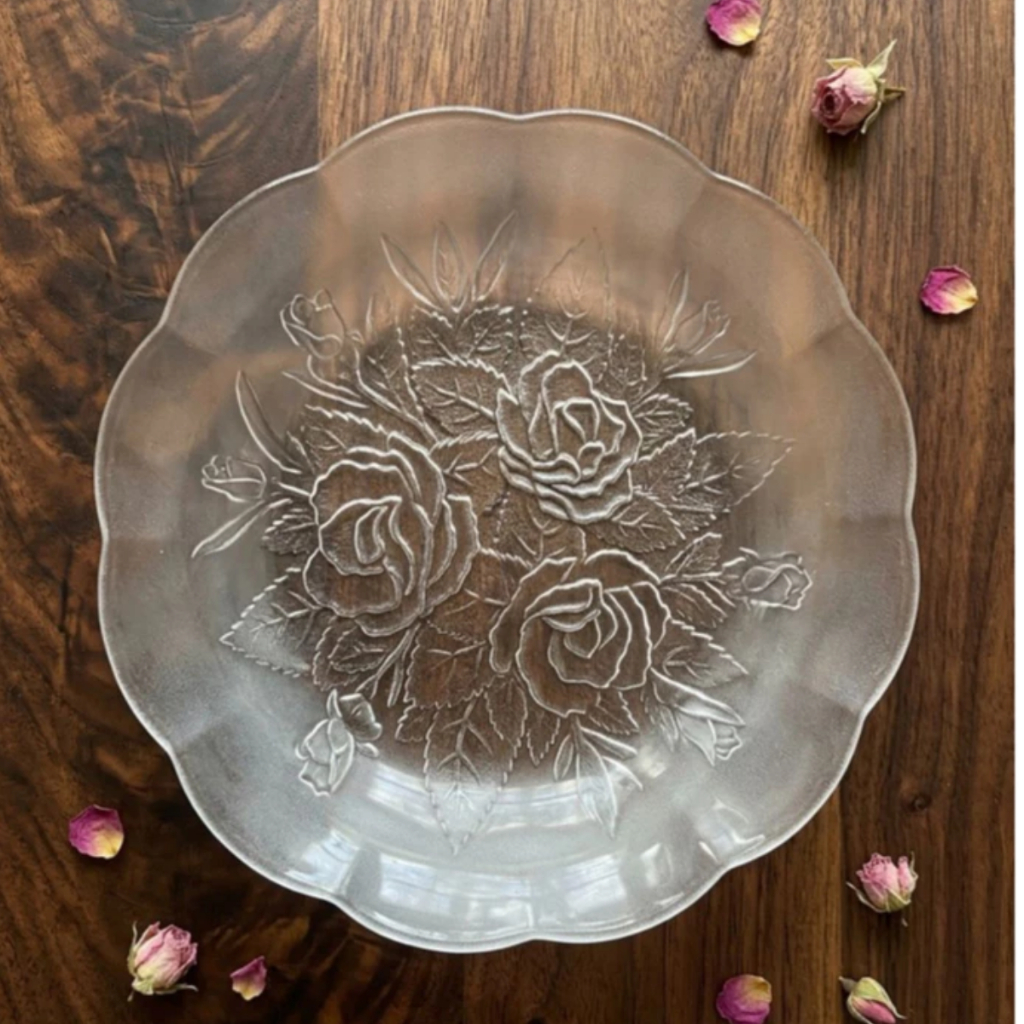 Conjunto 6 Pratos Fundo Transparente Rose 22cm