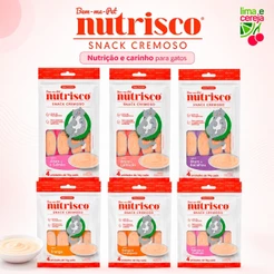 Snack Cremoso Nutrisco Para Gatos Sabores Variados 6 Pacotes Premium 24 Tubos 56g Pet