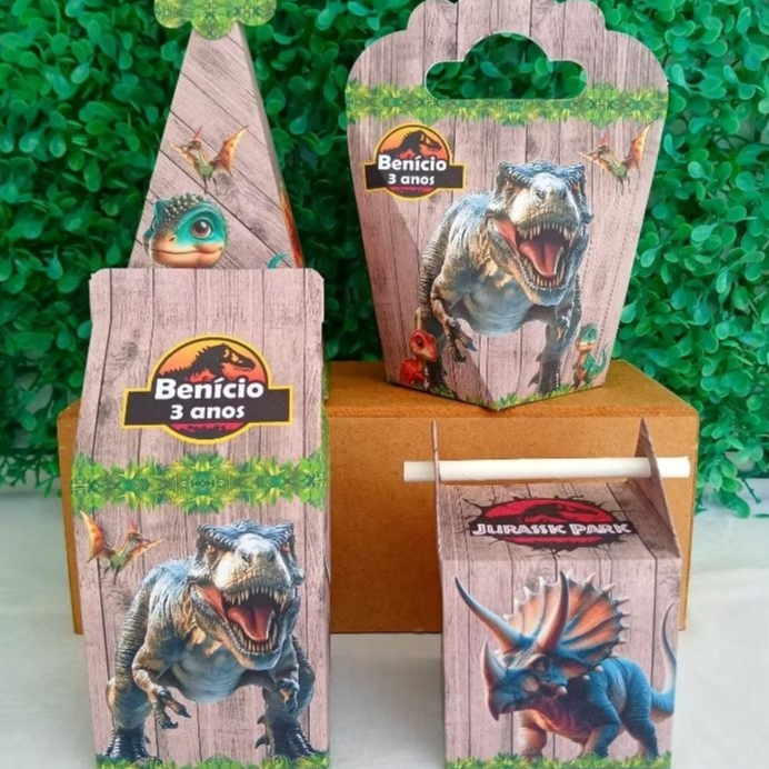 KIT CAIXINHAS DINOSSAURO /PEGUE E MONTE / LEMBRANCINHA PARA FESTA INFANTIL PERSONALIZADO TEMA
