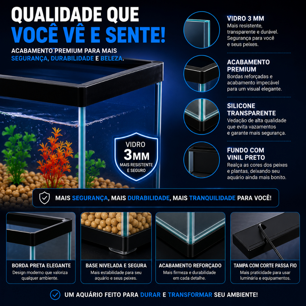 Aquário decorado 10 litros completo com enfeite e Bomba com filtro interno e variação com luminaria
