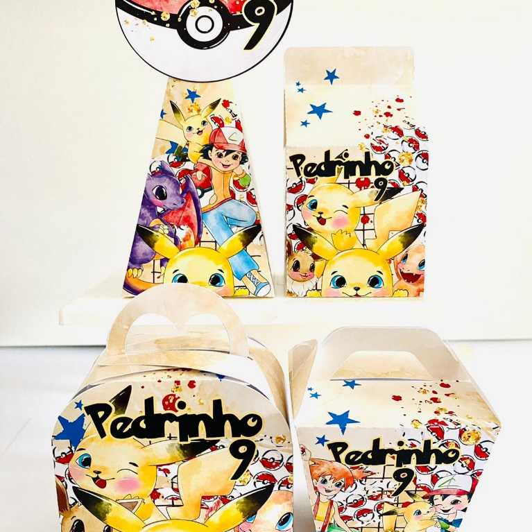 Kit Festa Caixinhas Personalizadas Lembrancinha Infantil TEMA:POKÉMON