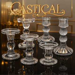 Candelabros Castiçal Vidro e Porta Velas Decorativo Elegante de Luxo