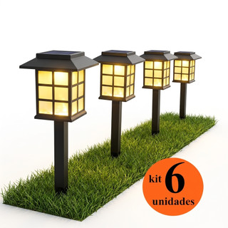 Luminaria Solar Espeto de Jardim Led Decoração Cazinha Recarregavel no Sol