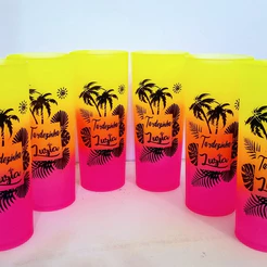 Kit Copo Long Drink 350ml Arco Iris Personalizado
