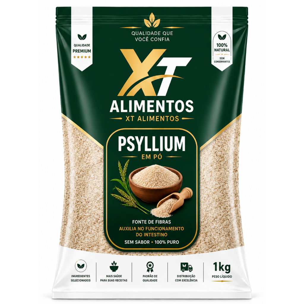 Psyllium Natural 100% Puro Rico Em Fibras Alta Qualidade - Xt Alimentos