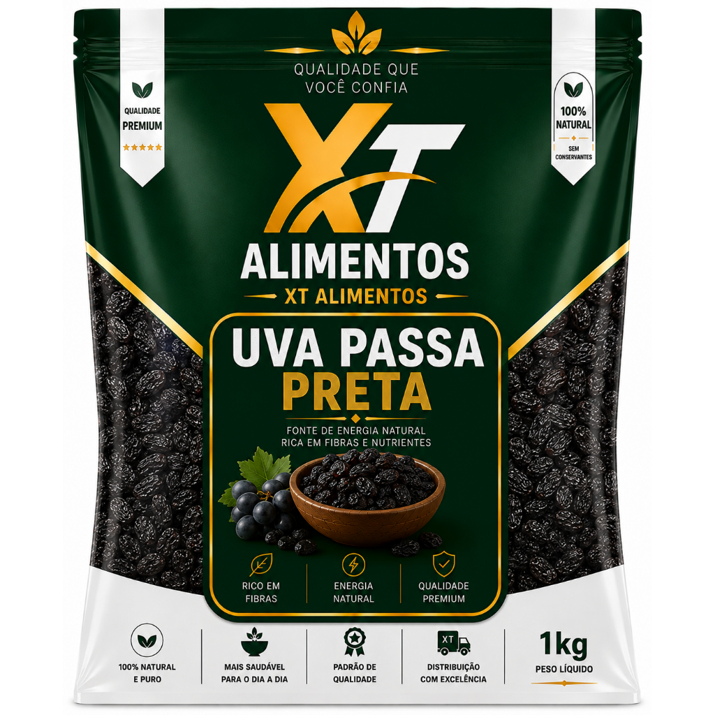 Uva Passa Preta S/ Caroço Argentina 🇦🇷 safra nova- Xt Alimentos