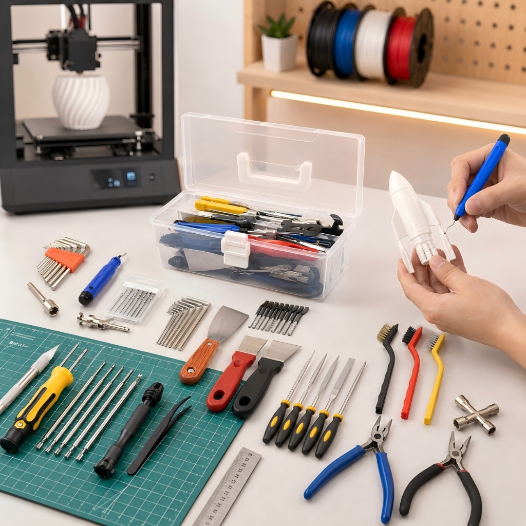 Kit 99 Peças Ferramentas para Impressora 3D Limpeza Bico Estilete Pinça Alicate Brocas e Acessórios