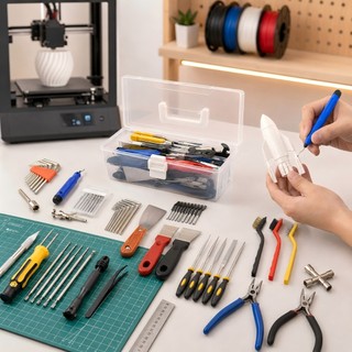 Kit 99 Peças Ferramentas para Impressora 3D Limpeza Bico Estilete Pinça Alicate Brocas e Acessórios