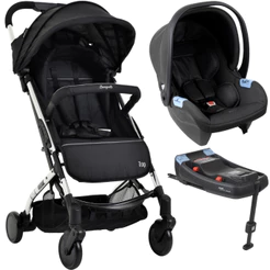 Carrinho de Bebê + Bebê Conforto + Base ISOFIX Zap Metal Prata - Burigotto Dobravel