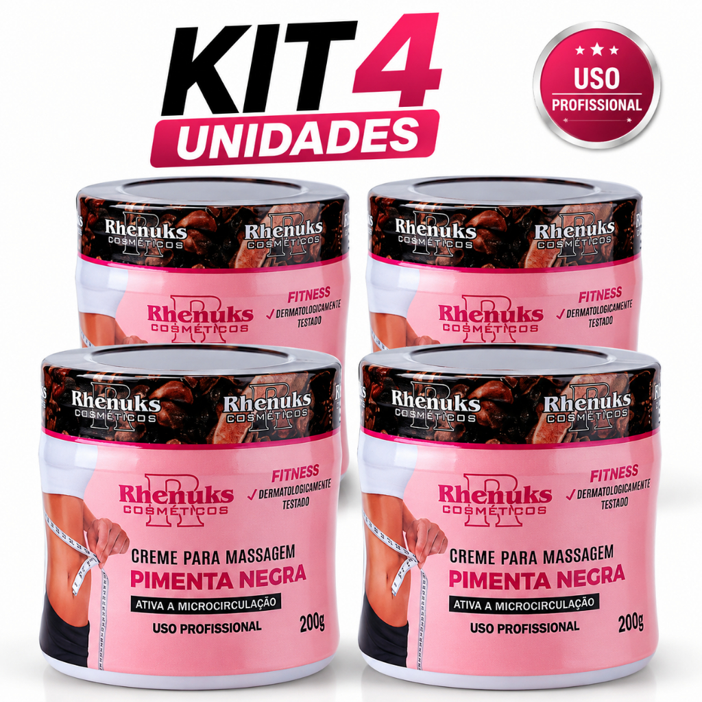 Creme para Massagem Corporal Pimenta Negra Rhenuks 200g