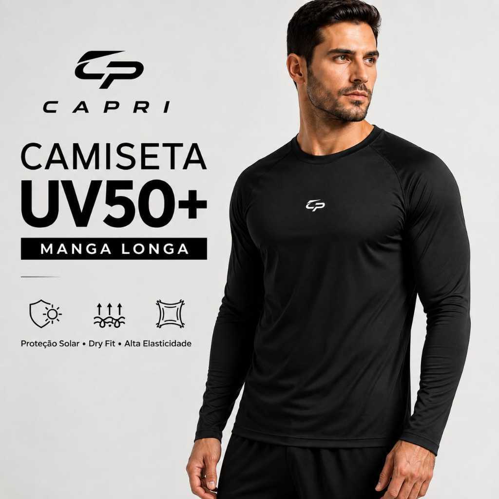 Camisa Térmica Proteção Uv 50+ Segunda Pele Camiseta Malha Fria Unissex Academia Manga Longa Lisa