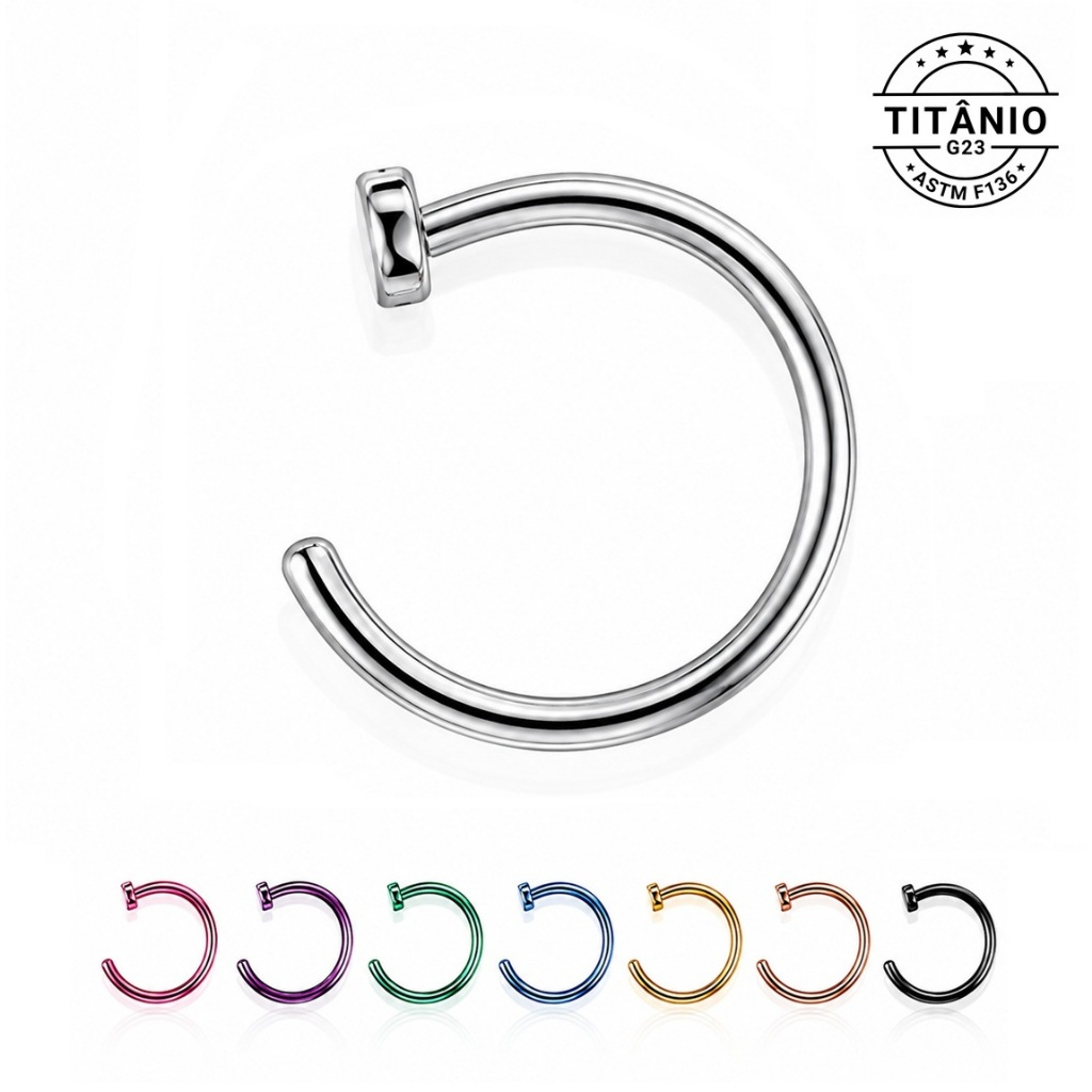 Piercing Argola de Titânio com Trava nariz Nostril Labret