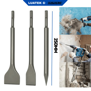 Kit Talhadeira SDS Plus 3 Peças 250mm com Ponteiro 20mm e 40mm para Martelete Concreto Demolição LUATEK