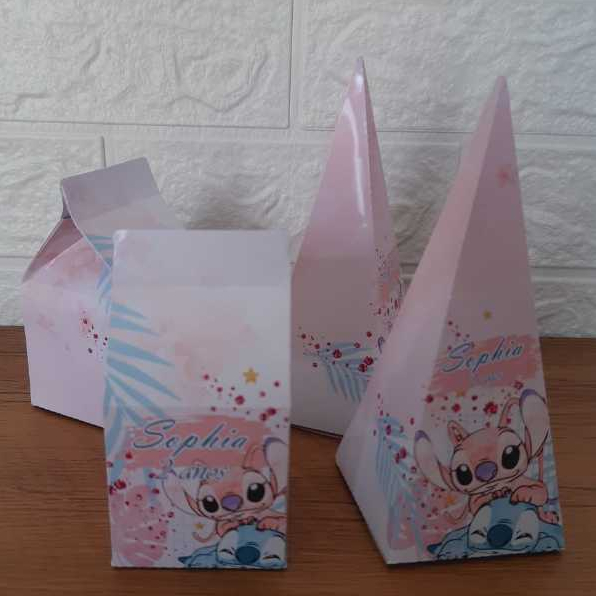 Produto Kit Caixinhas Milk Personalizadas Stitch| Lembrancinha Festa Infantil | Aniversário