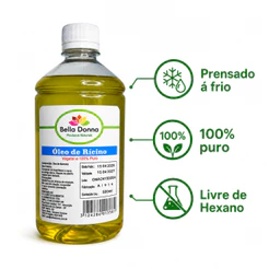 Óleo de Rícino Puro para Crescimento de Cabelo com Laudo de Análise de 500ml