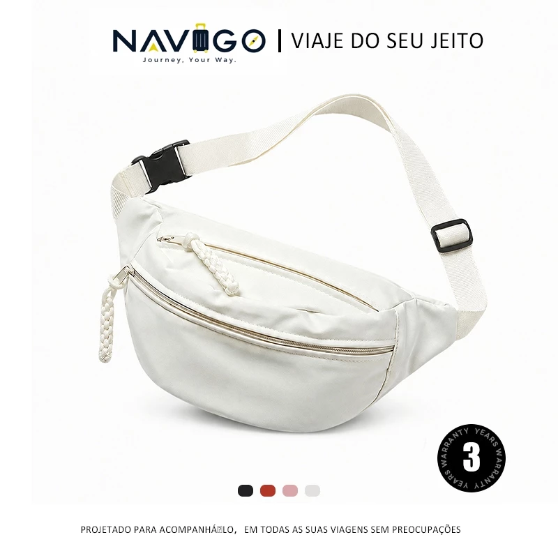 NAVIGO Pochete Cintura Transversal Poliéster Multicores Bolsa Peitoral Casual Esporte Porta Celular Ajustável — imagem 1