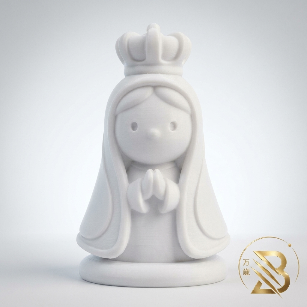Nossa Senhora Aparecida Para Colorir Artesanato Pintura Decoração Religiosa 6cm 10cm 15cm PLA Branco PLA 3D IMPRESSAO 3D