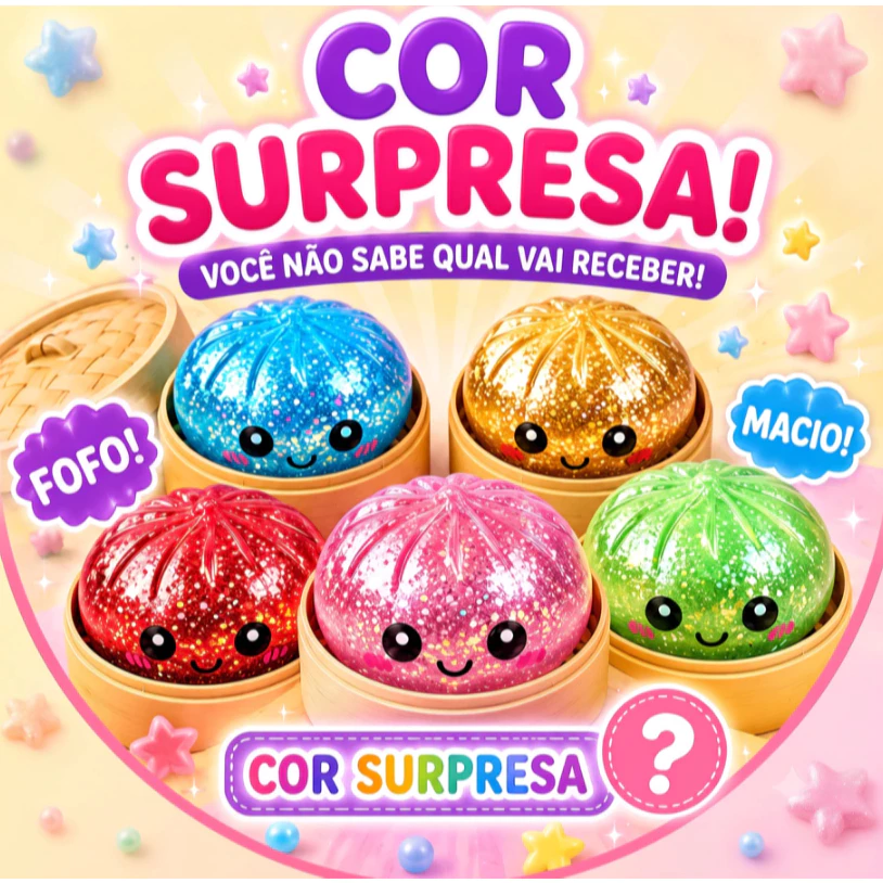 Squishy Bolinho Brinquedo Sensorial de Apertar Kawaii Baozi Presente Criativo Fidget — imagem 1