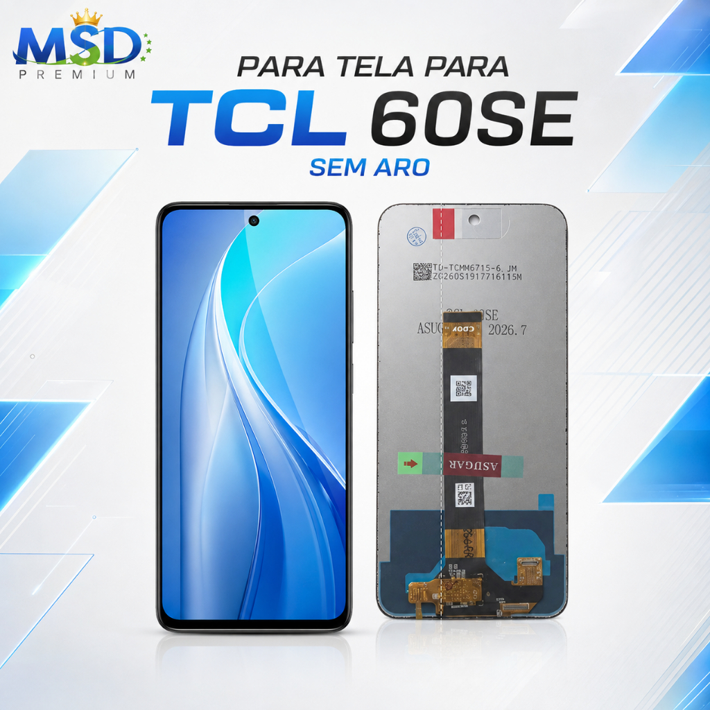Tela Frontal Tcl 60 Se T517h Sem Aro 6.7 Touch Testada