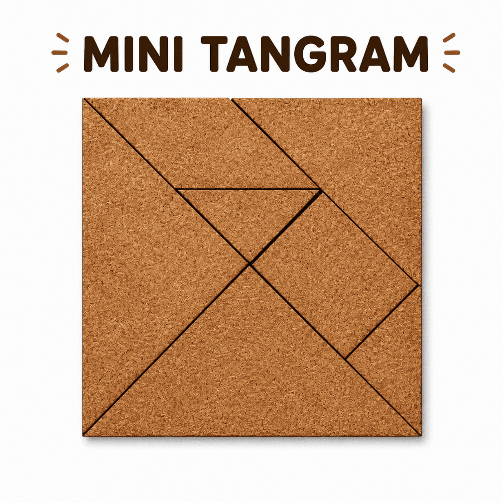 Tangram MDF 10x10cm Quebra-Cabeça Educativo Cru - 1 Unidade