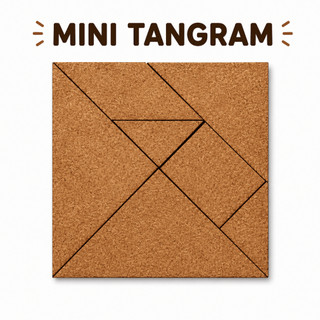 Tangram MDF 10x10cm Quebra-Cabeça Educativo Cru - 1 Unidade