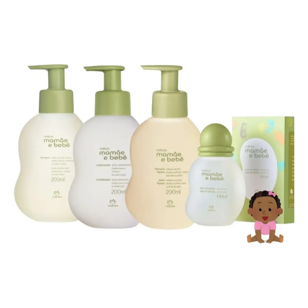 ​Kit Presente Natura Mamãe e Bebê Colônia Shampoo Condicionador e Sabonete Líquido