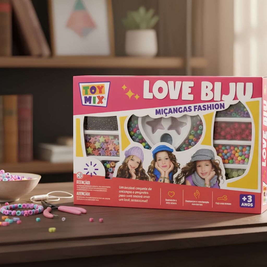 Brinquedo Aplicador de Miçangas Para Cabelo e Pulseiras Infantil Terere Penteados Presilhas