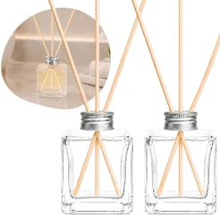 Kit 10 Vidros Cubo 50ml Com Tampa Para Difusor Aromatizador de Ambiente + Varetas