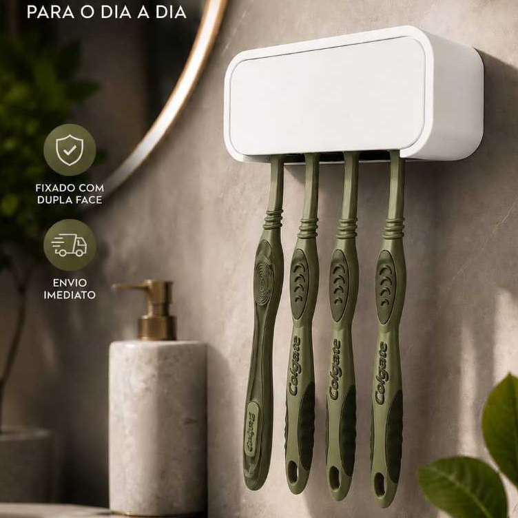 Porta escovas de dente sem furo | suporte para escova de dente | organizador de banheiro