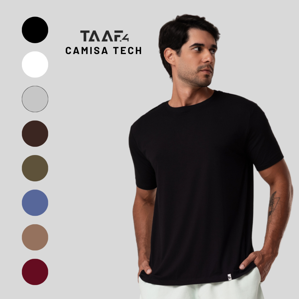 Camiseta Masculina Tech Modal  Anti Odor Careca Camisa Não Amassa Não Esquenta Treino Casual Dia a Dia Modal Academia