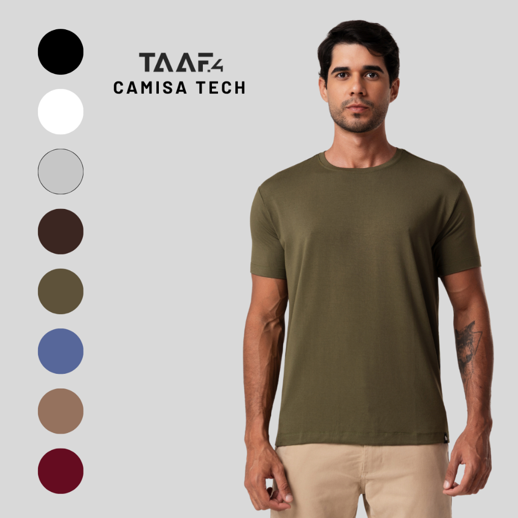 Camiseta Masculina Tech Não Esquenta Não Desbota Camisa Não Amassa Anti Odor Treino Casual Dia a Dia Modal Academia
