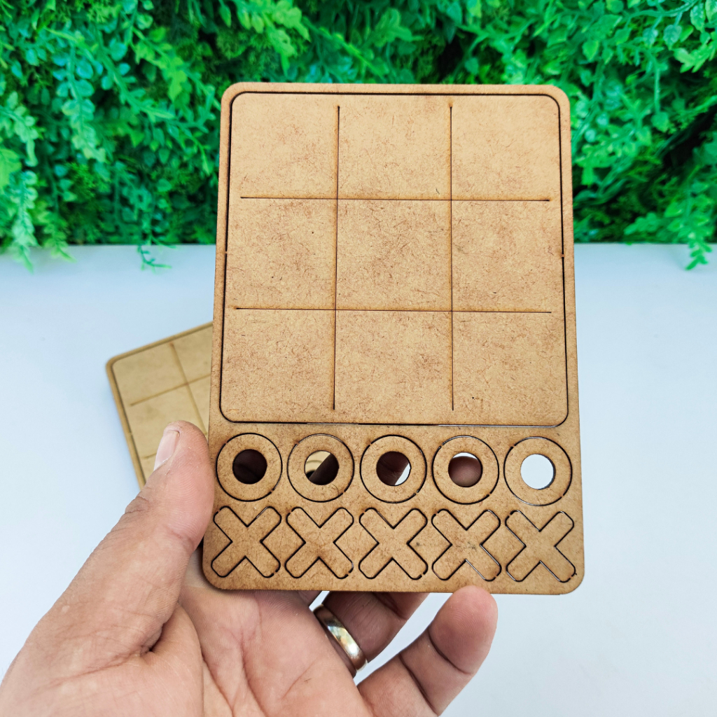 Jogo da Velha MDF Cru Kit Educativo Infantil para Pintar e Personalizar