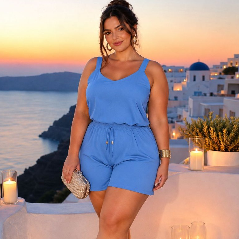 Conjunto Blusa + Short Tecido Duna Casual Moda Verão Plus size Elegante Confortável Soltinho Curve Feminino GG G1 G2
