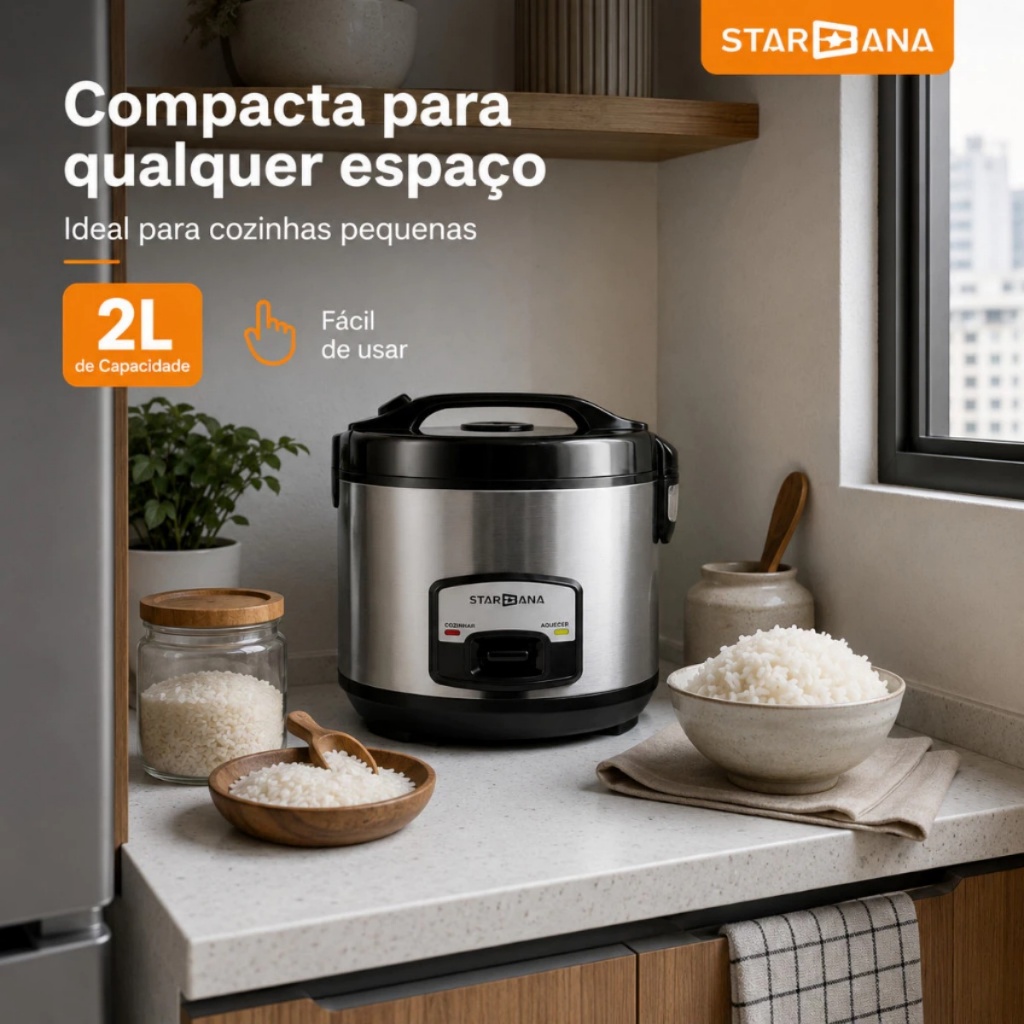 Panela elétrica de arroz Elgin, capacidade para 18 xícaras, 4 litros, 700 watts
